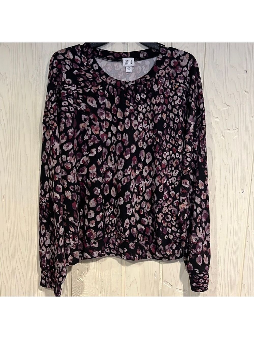 Peyton Jensen Floral Print Long Sleeve Top Extra Large